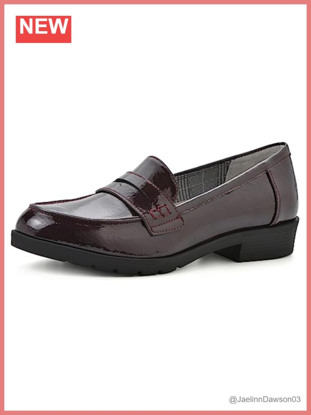 Womens Penny Loafer Flats Cushioned Insole Flexible Lug Outsole